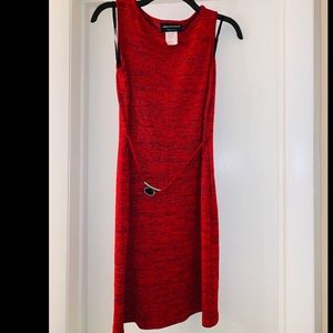 Connected apparel red and black dress. Size 6 petite.